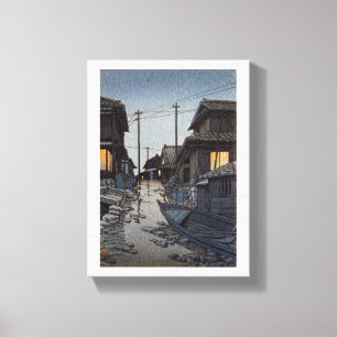 Lienzo Paisaje oriental fresco del pueblo de Kawase del