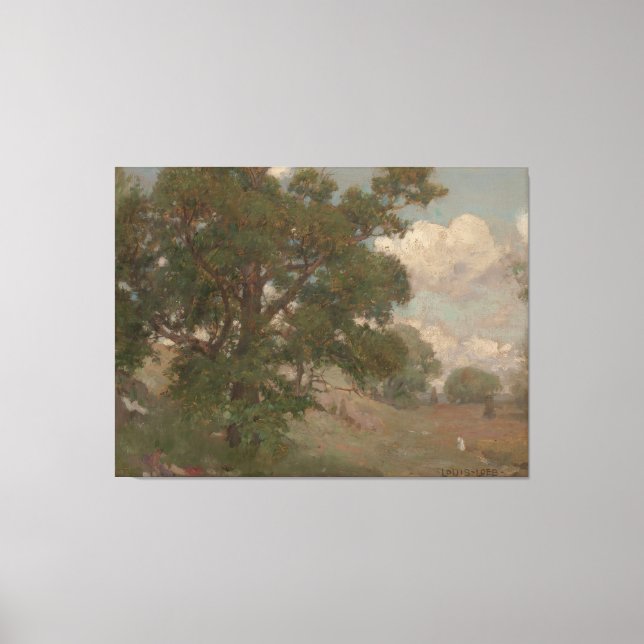 Lienzo Paisaje pastoral Louis Loeb (americano, 1866-1909) (Anverso)