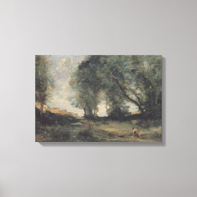 Lienzo Paisaje (por Camille Corot) (Anverso)
