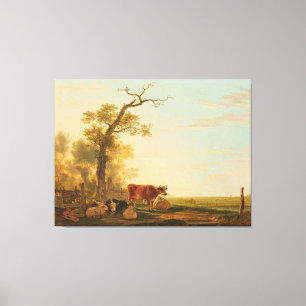 Lienzo Paisaje pradera con animales, Jacob van Strij,