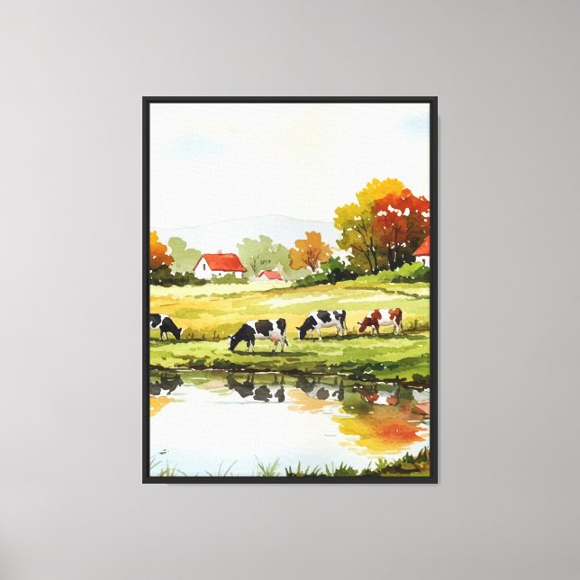 Lienzo Paisaje rural (Anverso)