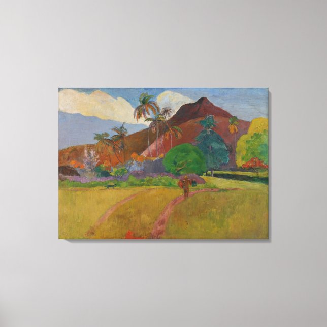 Lienzo Paisaje tahitiano, 1891 (aceite sobre lienzo) (Anverso)