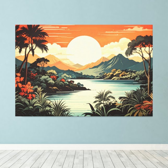 Lienzo paisaje tropical 001 (Insitu (piso de madera))