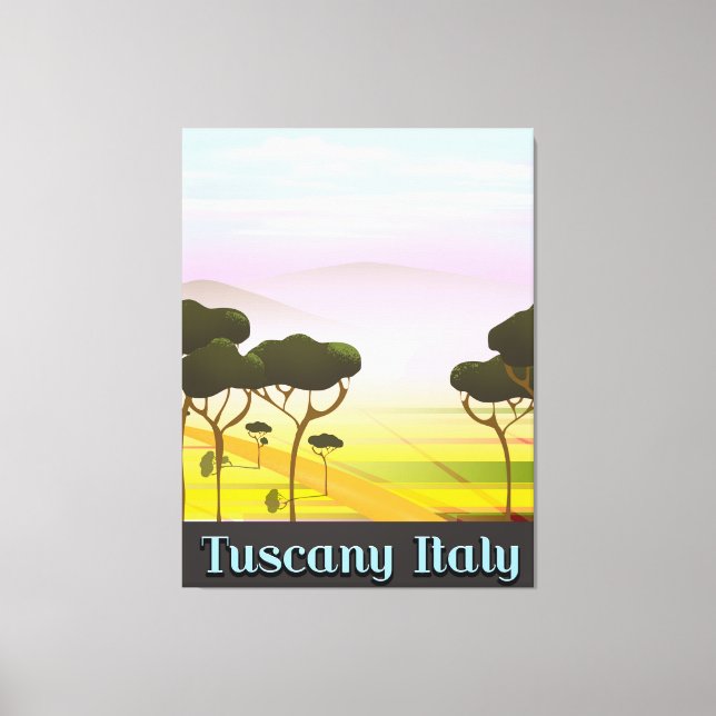 Lienzo Paisaje turístico de la Toscana Italia. (Anverso)