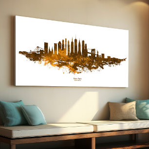 Lienzo Paisaje urbano de la ciudad de Nueva York en acuar