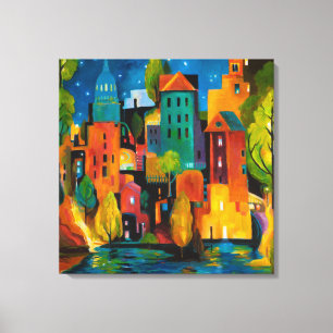 Lienzo Paisaje urbano de Watertown de Karen Gillis Taylor