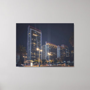 Lienzo Paisaje urbano iluminado de San Francisco por la n