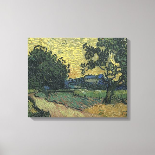 Lienzo Paisaje Van Gogh en Twilight (Anverso)