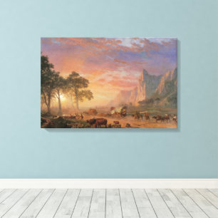 Lienzo Paisaje vintage, Oregon Trail de Bierstadt