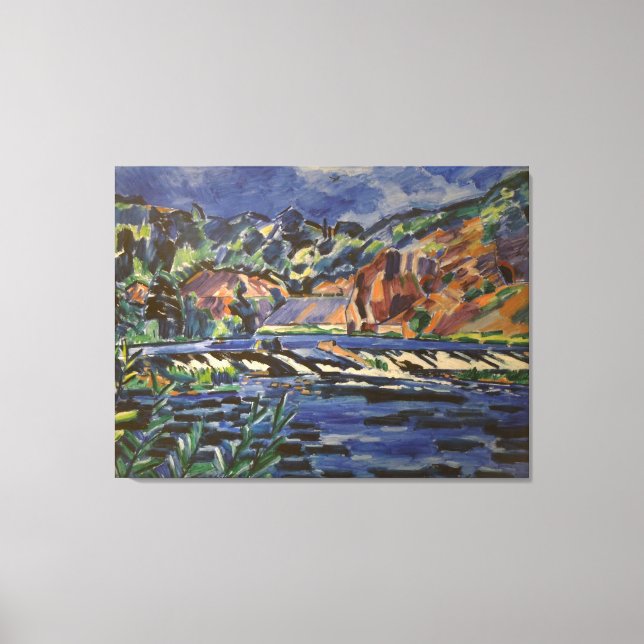 Lienzo Paisaje vintage Río Sazava (Anverso)