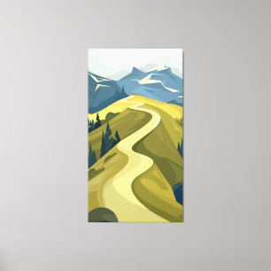 Lienzo Paisajes con carreteras de montaña