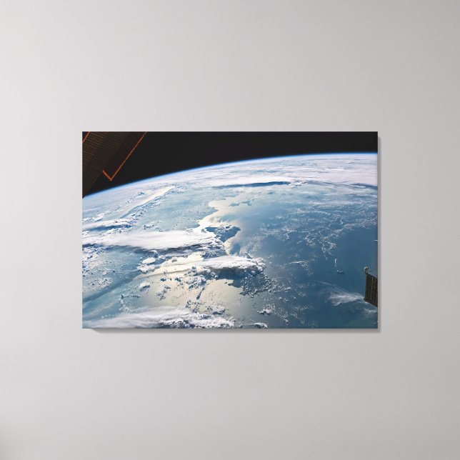 Lienzo Paisajes nublados alrededor de Sumatra, Indonesia. (Anverso)