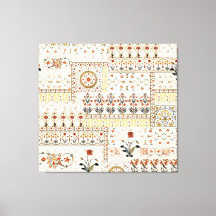 Lienzo Paisley floral mogol: Elegancia digital étnica.