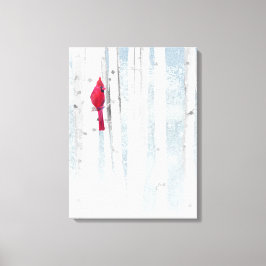 Lienzo Pájaro cardenal rojo en un hermoso árbol de aves n