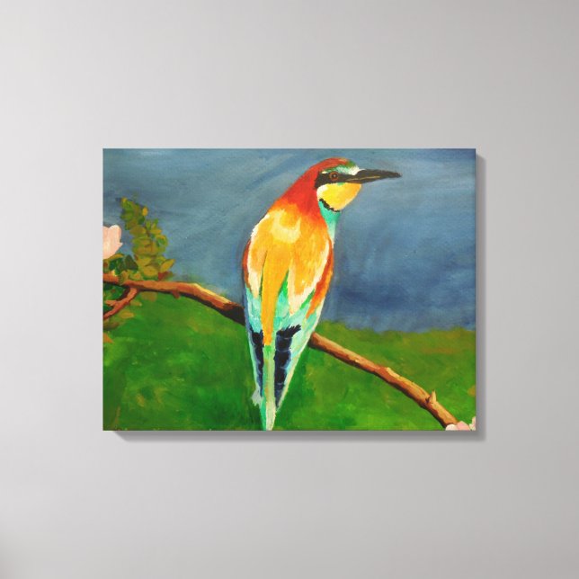 Lienzo Pájaro colorido (Anverso)