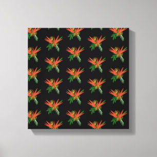 Lienzo Pájaro de agua paradisíaca Boda de tinta tropical