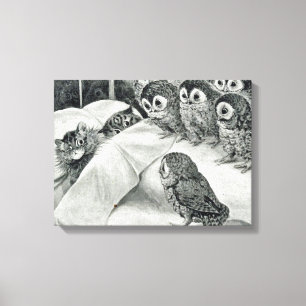 Lienzo Pájaro de búho gato Louis Wain