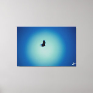 Lienzo Pájaro en una serie de postes #8
