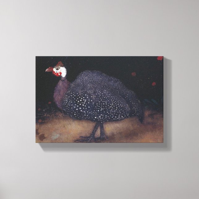 Lienzo Pájaro guineafowl enganchado (por Jan Mankes) (Anverso)