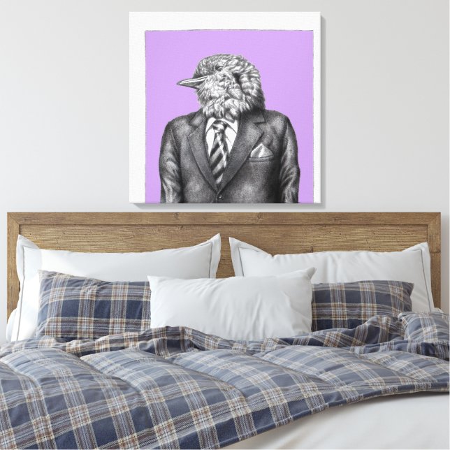 Lienzo Pájaro muerto en traje negro (Sumire) (Insitu(Dormitorio))