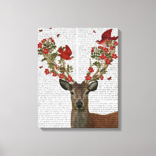 Lienzo Pájaros de ciervo y amor