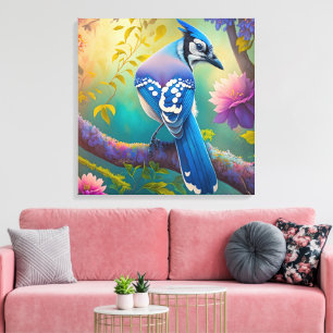 Lienzo Pájaros de fantasía Arrendajo azul