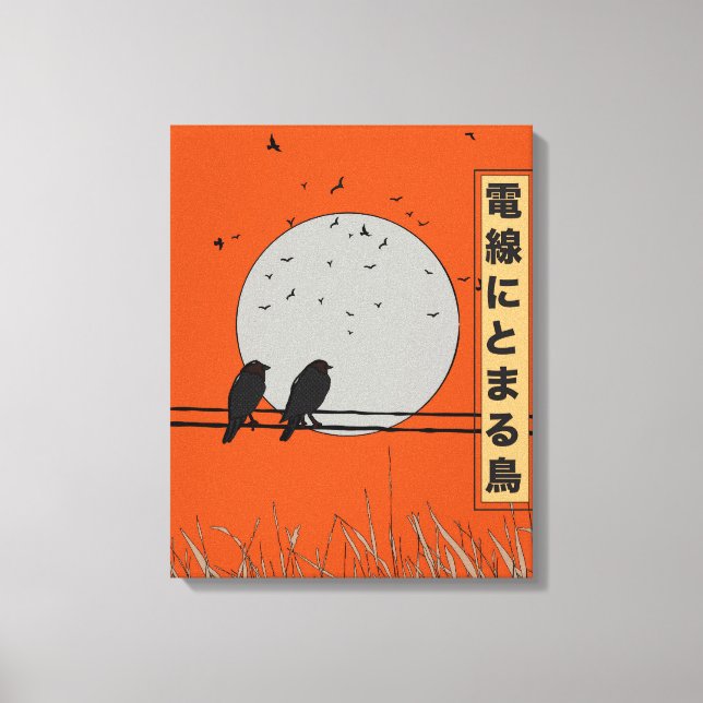 Lienzo Pájaros en un alambre (Anverso)
