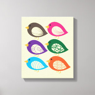 Lienzo Pájaros extravagantes y coloridos