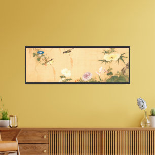 Lienzo Pájaros y flores de la dinastía Qing china