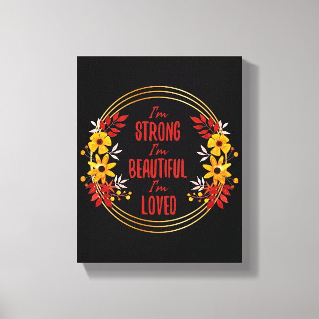 Lienzo Palabras de motivación de agradecimiento para el é (Anverso)