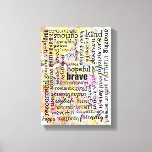 Lienzo Palabras del collage de la afirmación