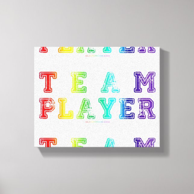 Lienzo Palabras del jugador de equipo de SlipperyJoe degr (Anverso)