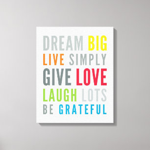 Lienzo PALABRAS MOTIVATIVAS PARA AMAR POR LA tipografía m