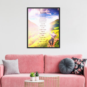 Lienzo 'Palabras preciosas' Poema Mountain Side Poster Pl