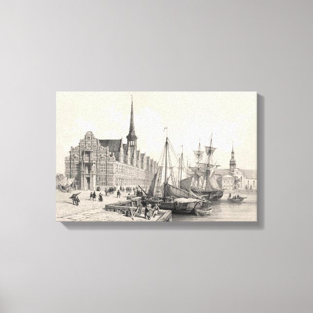 Lienzo Palacio Borsen y Christianborg (Anverso)