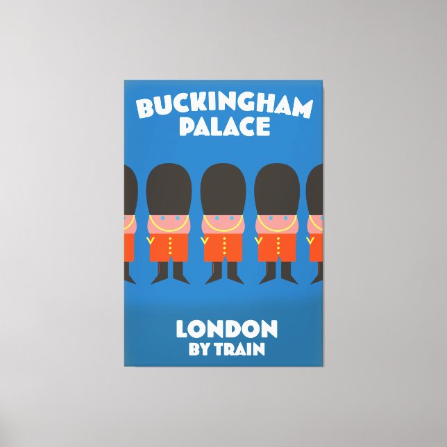 Lienzo Palacio de Buckingham Londres en tren (Anverso)