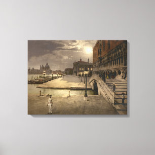 Lienzo Palacio de Doge por Moonlight, Venecia, Italia