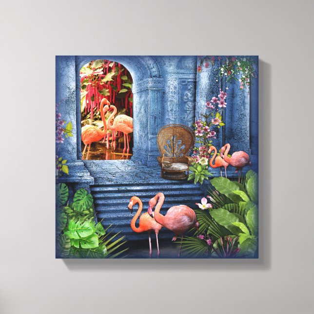 Lienzo Palacio de Mármol Azul de época tropical (Anverso)