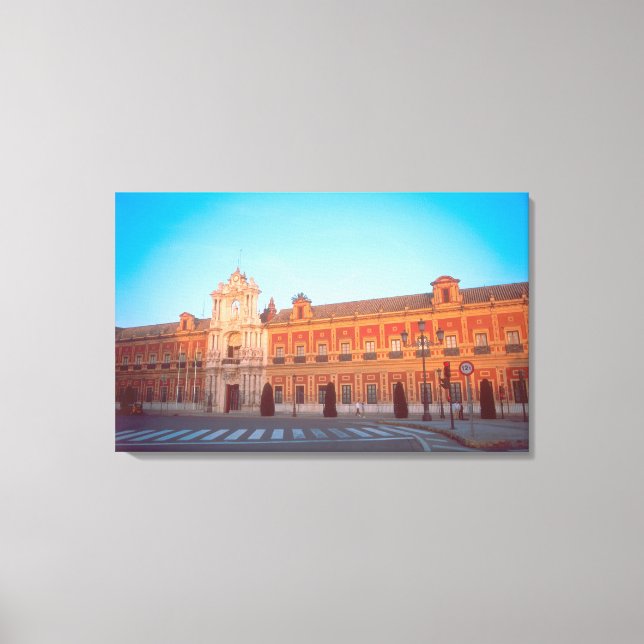 Lienzo Palacio de Telmo en Sevilla, sede de España de (Anverso)