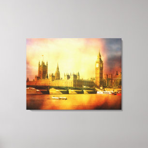 Lienzo Palacio Westminster y Puente