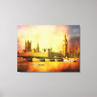 Lienzo Palacio Westminster y Puente