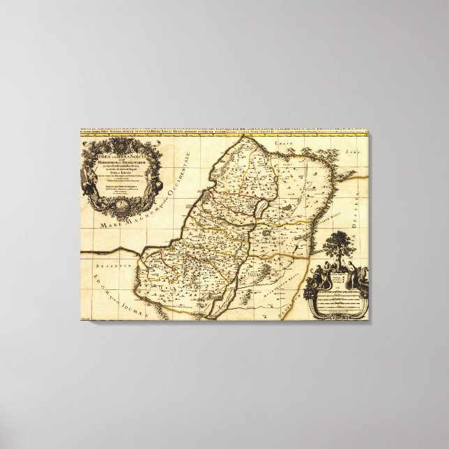 Lienzo Palestina: Mapa PanorámicoPalestina (Anverso)