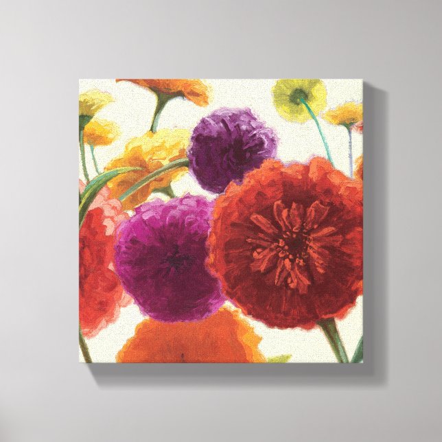 Lienzo Paleta pura Zinnias (Anverso)