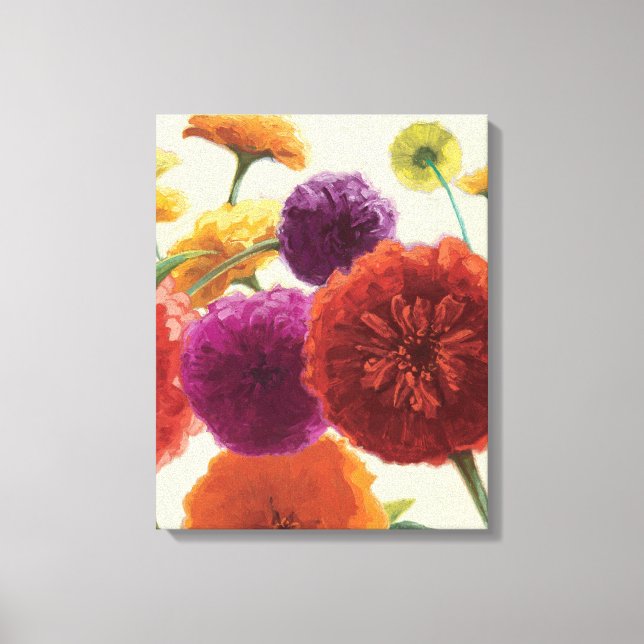 Lienzo Paleta pura Zinnias (Anverso)