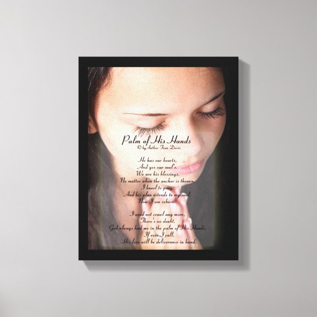 Lienzo Palm of His Hands POEM CANVAS PRINT (Anverso)