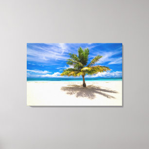 Lienzo Palm on White Sand Beach