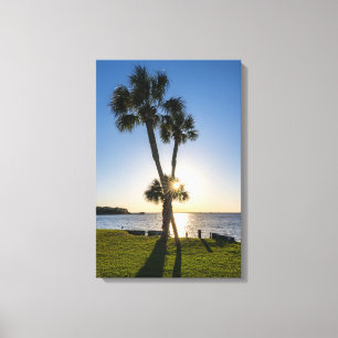Lienzo Palm Tree Scissors Silhouette Canvas Print