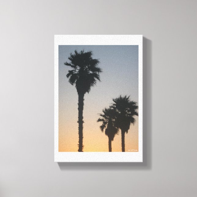 Lienzo Palm Trees At Sunset (Anverso)