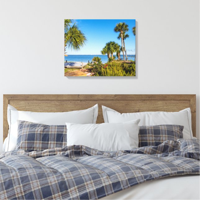 Lienzo Palm Trees Bayside Morning Canvas Print (Insitu(Dormitorio))