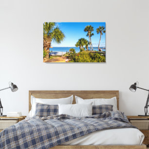 Lienzo Palm Trees Bayside Morning Canvas Print